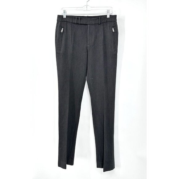 RALPH LAUREN BLACK LABEL pants slacks trousers 100% wool tweed slim gray 8 - Picture 1 of 10